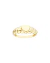 Hawley St Puffed Heart Ribbed Sides Ring In Gold