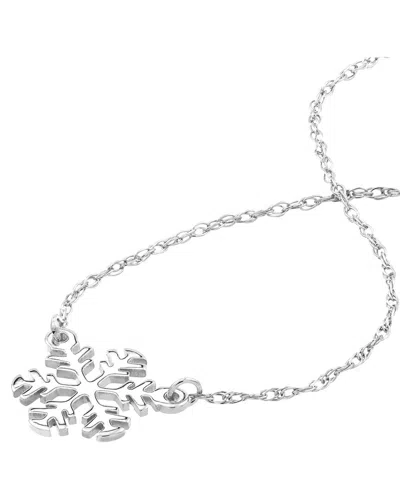 Hawley St So You Mini Snowflake Adjustable Necklace In Metallic