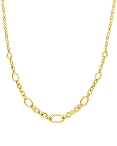 Hawley St Hollow Graduated Oval Link Chain Necklace In Gold