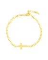 Hawley St Cross On Curb Chain Bracelet In Gold