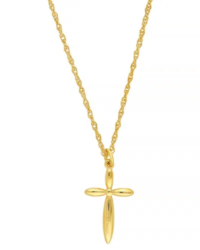 Hawley St Puffy Cross Pendant Necklace In Gold