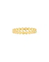 Hawley St Flat Oval Beaded Band Ring In Gold