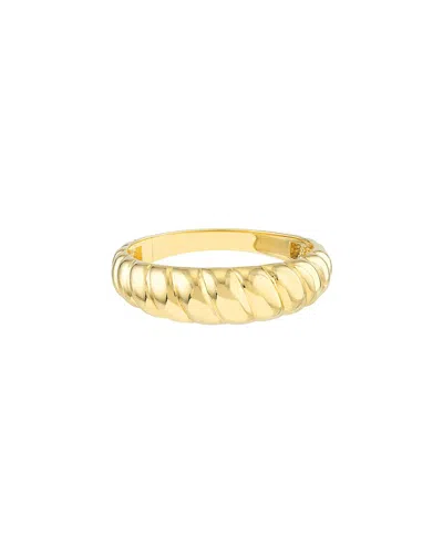 Hawley St Ribbed Polished Ring In Gold