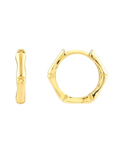 Hawley St Bamboo Pentagon Hoops In Gold