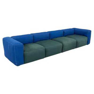 Pre-owned Hay 2018  Mags Soft Narrow 4-piece Modular Sofa In Blue And Green Fabric
