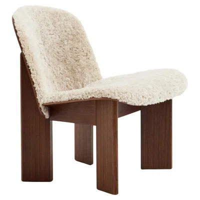 Pre-owned Hay Andreas Bergsaker Chisel Lounge Chair-sheepskin Mohawi 21/lacquered Walnut- In Brown
