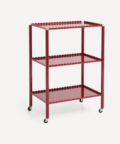 Hay Three-tier Coated-steel Trolley In High Auburn Red