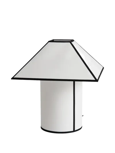 Hay Ava Pyramid Black-trim Table Lamp In White