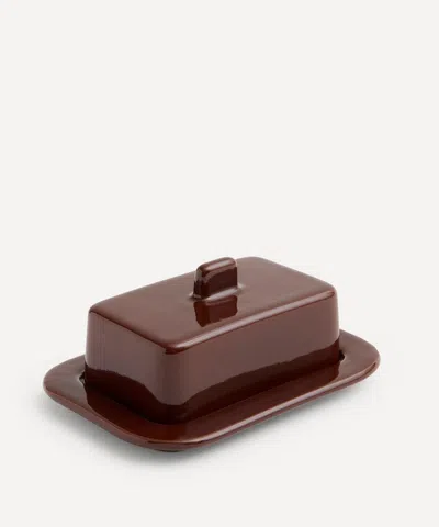 Hay Barro Butter Dish In Burgundy
