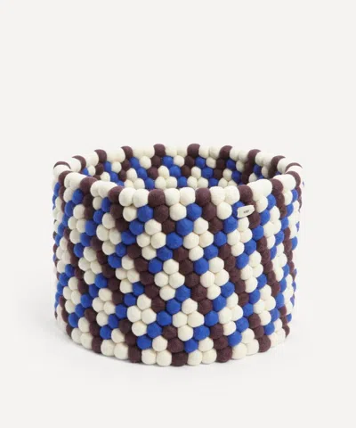 Hay Bead Basket In Burgundy Basket Weav