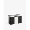 Hay Striped-pattern Tin Container Black And Offwhite
