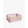Hay Blush Colour Stackable Medium Plastic Crate 34cm X 26cm In Pink
