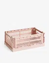 Hay Blush Colour Stackable Small Recycled-plastic Crate 26cm X 17cm In Blush