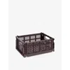 Hay Bordeaux Colour Stackable Medium Plastic Crate 34cm X 26cm In Burgundy