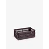 Hay Bordeaux Colour Stackable Small Plastic Crate 26cm X 17cm In Burgundy