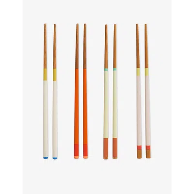 Hay Bright Scholten & Baijings Bamboo And Beechwood Chopsticks Set Of Four In Multi