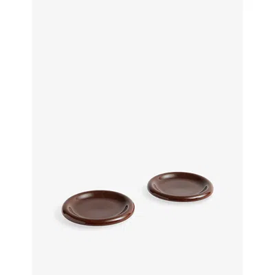Hay Burgundy Barro Round Terracotta Plates Set Of Two