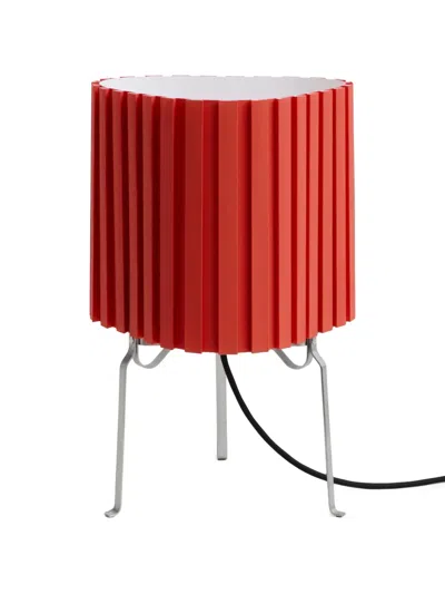 Hay Canelé Pleated Tripod Table Lamp In Red
