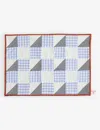 Hay Check Blue Sobremesa Patchwork Linen And Cotton-blend Placemat 43cm X 31cm