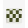 Hay Matcha Check-pattern Cotton Bath Mat 50cm X 90cm In Matcha