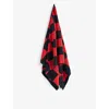 Hay Poppy Red Check-pattern Cotton Bath Towel