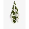 Hay Matcha Check-pattern Cotton Hand Towel