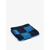 Hay Cobalt Blue Check-pattern Cotton Wash Cloth In Cobalt Blue