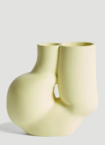 Hay Chubby Porcelain Vase 20cm In Yellow
