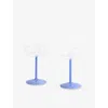 Hay Clear Jade Light Blue Tint Coupe Borosilicate Glass Set Of Two In Blue