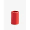 Hay Red Cylindrical Stoneware Toothbrush Holder