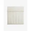 Hay Ivory Fineline Pinstripe King-size Cotton Duvet Cover 220cm X 220cm In White