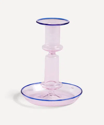 Hay Flare Medium Pink Candle Holder In Multicoloured