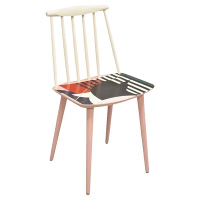 Pre-owned Hay Folke Pålsson J77 Dining Side Chair Abstract Hand Painted Signed Kmac By  In Brown