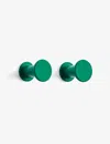 Hay Green Bolt Round Powder Coated-steel Wall Hooks Pack Of Two In Green