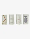 Hay Green Sobremesa Embroidered Linen And Cotton-blend Napkins Set Of Four In Green