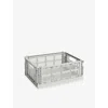 Hay Grey Colour Stackable Medium Plastic Crate 34cm X 26cm In Gray