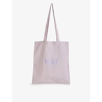 Hay Lavender Logo-print Cotton Tote Bag In Pink
