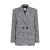 Hay Life Women's Black Double Breasted Check Blazer In Black
