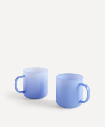Hay Light Blue Borosilicate Glass Mugs Set Of Two