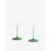 Hay Light Green And Jade Tint Coupe Borosilicate Glass Set Of Two In Green