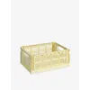 Hay Light Yellow Colour Stackable Medium Plastic Crate 34cm X 26cm