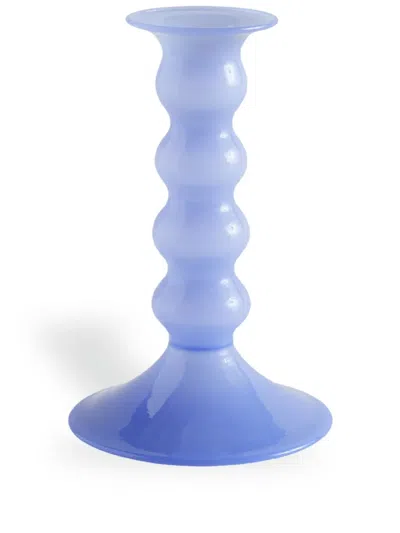 Hay Medium Wavy Curve-edge Body Candle Holder In Blue