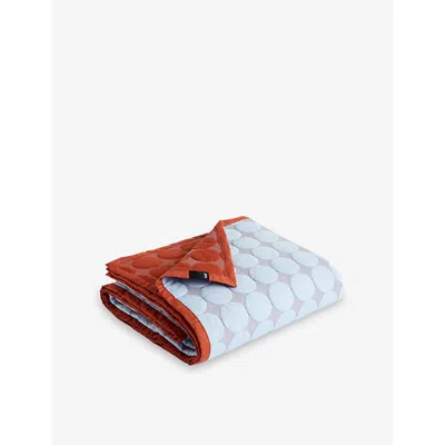 Hay Mega Dot Quilted Cotton Bed Cover In Brown