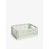Hay Mint Colour Stackable Medium Plastic Crate 34cm X 26cm In Green