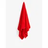 Hay Poppy Red Mono Logo-embossed Cotton Bath Towel