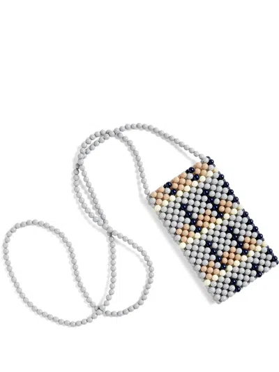 Hay Perla Beaded Phone Holder In Blue