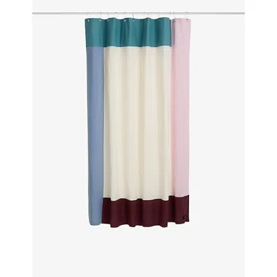 Hay Pivot Colour-block Cotton Shower Curtain Multi Pink