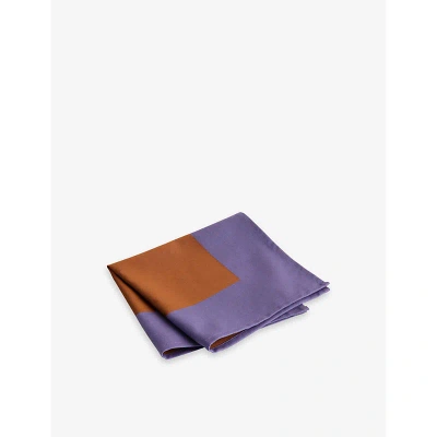 Hay Purple Ram Colour-block Organic-cotton Napkin 40cm X 40cm