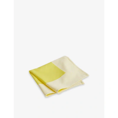 Hay Yellow Ram Colour-block Organic-cotton Napkin 40cm X 40cm