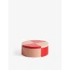 Hay Red And Soft Pink Round Checkerboard-pattern Tin Container In Red And Soft Pink